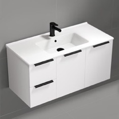 Wall Mounted Bathroom Vanity, Modern, 40 inch