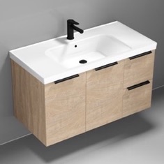Wall Mounted Bathroom Vanity, Modern, 36 inch