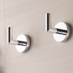Set of Bathroom Hooks, Polished Chrome
