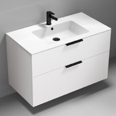 Wall Mounted Bathroom Vanity, Modern, 40 inch