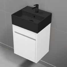 Small Bathroom Vanity, Floating, 16 inch
