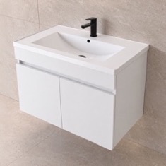Floating Bathroom Vanity - 30 inch, Modern, Glossy White