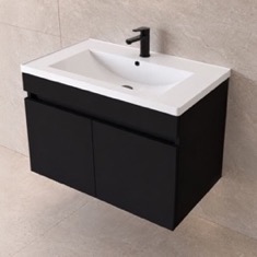 Floating Bathroom Vanity - 30 inch, Modern, Matte Black