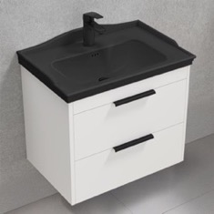 Floating Bathroom Vanity, White, 26 inch