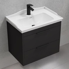 Wall Mounted Vanity, Black, 26 inch
