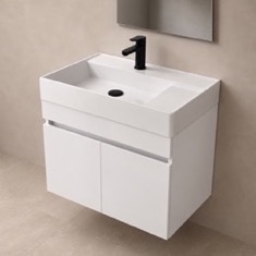 Modern Floating Vanity, 26 inch, Glossy White