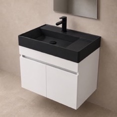 Modern Floating Vanity, 26 inch, Glossy White