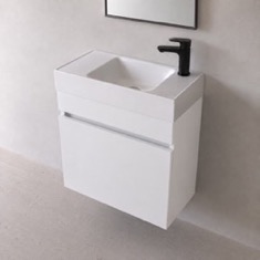 Small Floating Vanity, 24 inch, Modern, Glossy White