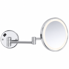 Wall Mounted Lighted 3x Makeup Mirror, Chrome, Hardwired