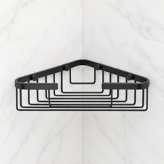 Matte Black Corner Shower Basket