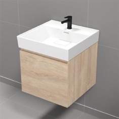 Floating Small Bathroom Vanity, Modern, 18 inch