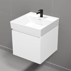 Floating Small Bathroom Vanity, Modern, 18 inch