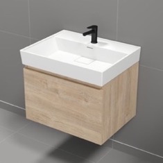 Floating Small Bathroom Vanity, Modern, 24 inch