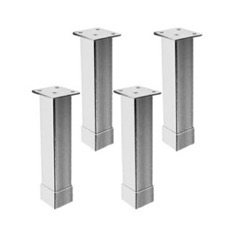 Kit of 4 Polished Chrome Vanity Cabinet Feet