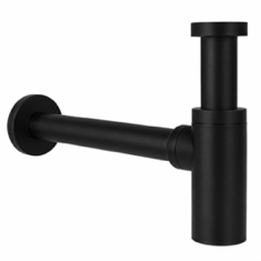 Durable Round Brass Sink P-Trap in Matte Black