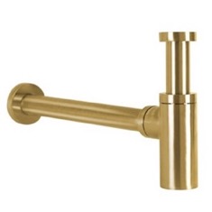 Durable Round Brass Sink P-Trap in Matte Gold