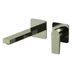 Brushed Nickel Single Handle Wall Mounted Bathroom Faucet