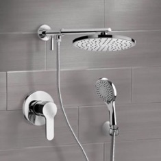 Rain Shower System with Handheld, Rain Shower Head, Shower Faucet Set