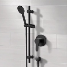Black Sliding Rail Hand Shower Set
