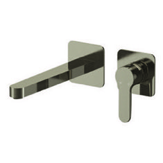 Brushed Nickel Single Handle Wall Mounted Bathroom Faucet