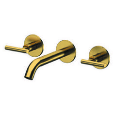 Brushed Gold Wall Mounted Widespread Bathroom Faucet