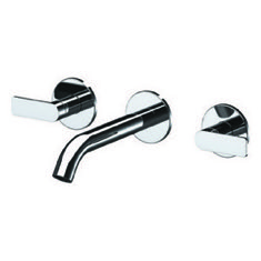 Chrome Wall Mounted Widespread Bathroom Faucet