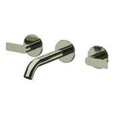 Brushed Nickel Wall Mounted Widespread Bathroom Faucet
