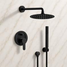 Matte Black Rain Shower System with Handheld, Rain Shower Head, Shower Faucet Set
