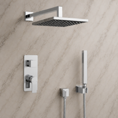 Rain Shower System with Handheld, Square Rain Shower Head, Shower Faucet Set