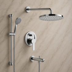 Tub and Shower Faucet Set with Handheld and Rain Shower Head