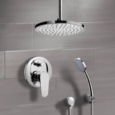 Ceiling Rain Shower System with Handheld, Rain Shower Head, Shower Faucet Set