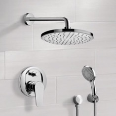 Rain Shower System with Handheld, Rain Shower Head, Shower Faucet Set