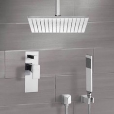 Ceiling Rain Shower System with Handheld, Rain Shower Head, Shower Faucet Set