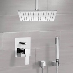 Ceiling Rain Shower System with Handheld, Rain Shower Head, Shower Faucet Set