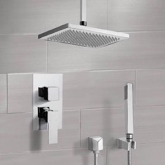 Ceiling Rain Shower System with Handheld, Rain Shower Head, Shower Faucet Set