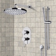 Rain Shower System With Handheld and 10 inch Shower Head, Chrome