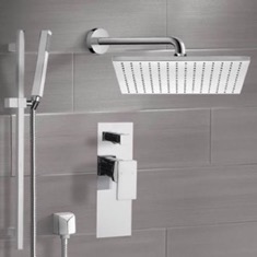 Rain Shower System with Handheld, Rain Shower Head, Shower Faucet Set