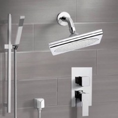 Rain Shower System with Handheld, Rain Shower Head, Shower Faucet Set