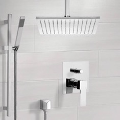 Ceiling Rain Shower System with Handheld, Rain Shower Head, Shower Faucet Set