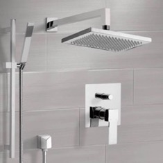 Rain Shower System with Handheld, Rain Shower Head, Shower Faucet Set
