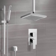 Ceiling Rain Shower System with Handheld, Rain Shower Head, Shower Faucet Set