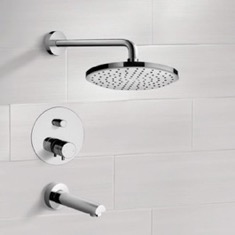 Thermostatic Tub and Shower Faucet Set with Rain Shower Head