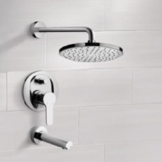 Tub and Shower Faucet Set with Rain Shower Head