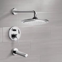Tub and Shower Faucet Set with Rain Shower Head