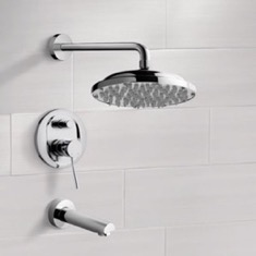 Tub and Shower Faucet Set with Rain Shower Head