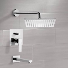 Tub and Shower Faucet Set with Rain Shower Head