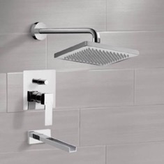 Tub and Shower Faucet Set with Rain Shower Head