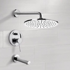 Tub and Shower Faucet Set with Rain Shower Head