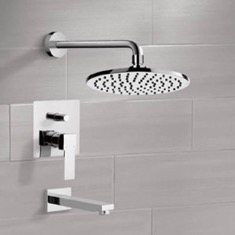 Tub and Shower Faucet Set with Rain Shower Head