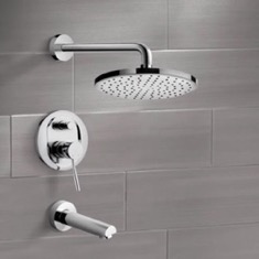 Tub and Shower Faucet Set with Rain Shower Head